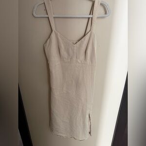 RW&CO. Beige Midi Cut Out Back Dress- Small